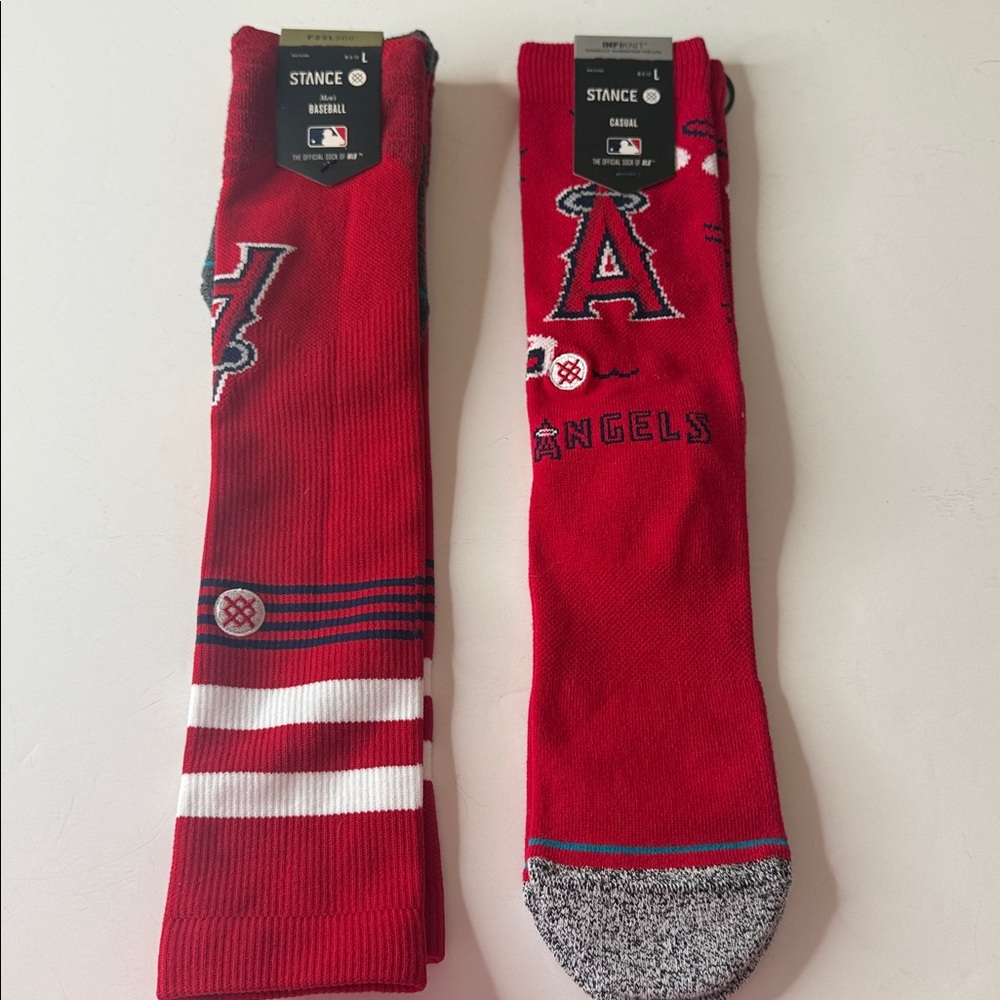 Stance MLB Baseball Los Angeles Angels Socks (2 Pairs) Size Large